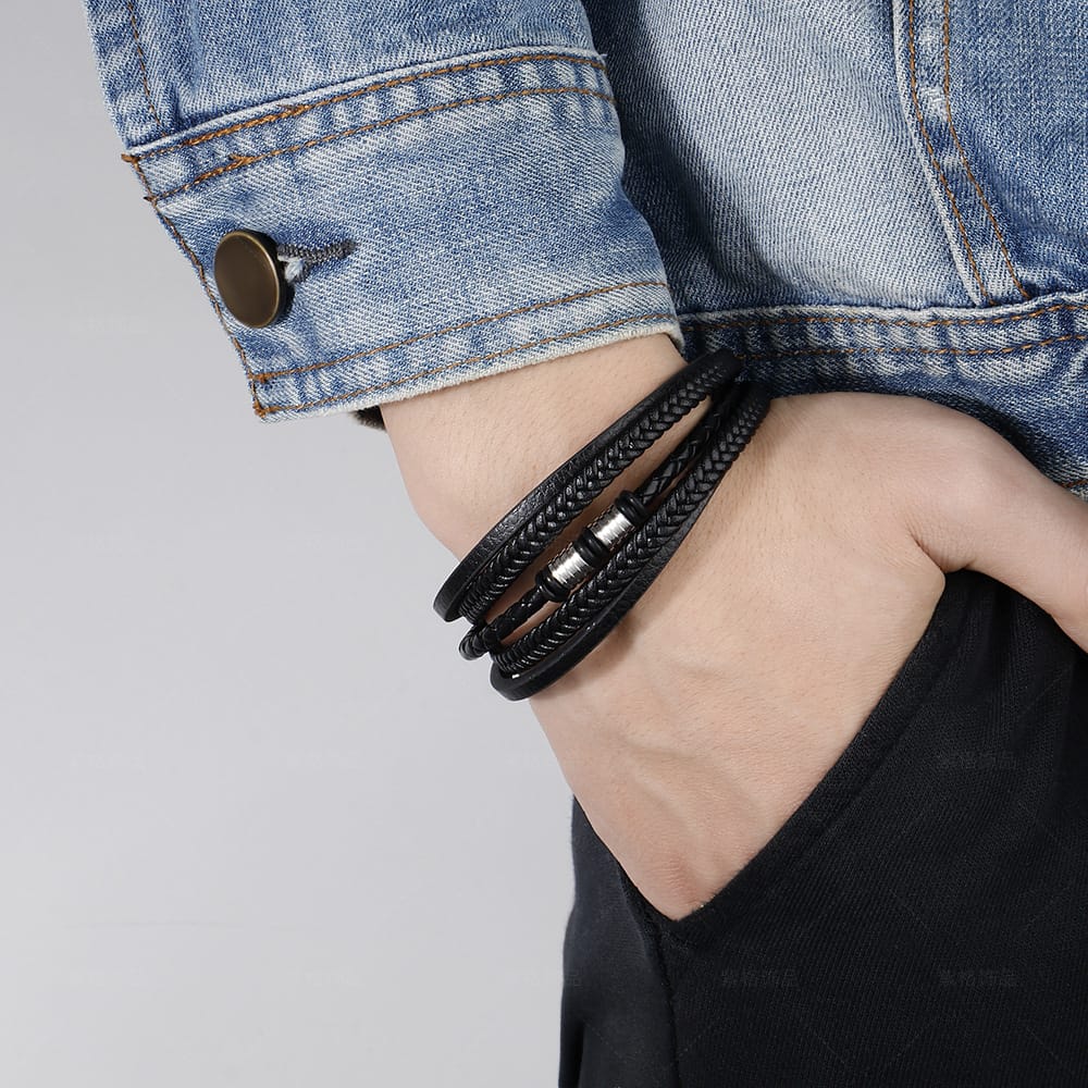 Bratara-barbati-piele-naturala-negru-Icon1