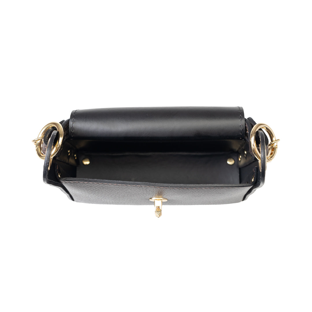 Damenhandtasche aus echtem Leder dunkelbraun Iris