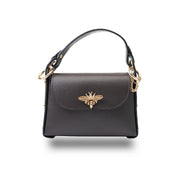 Damenhandtasche aus echtem Leder dunkelbraun Iris
