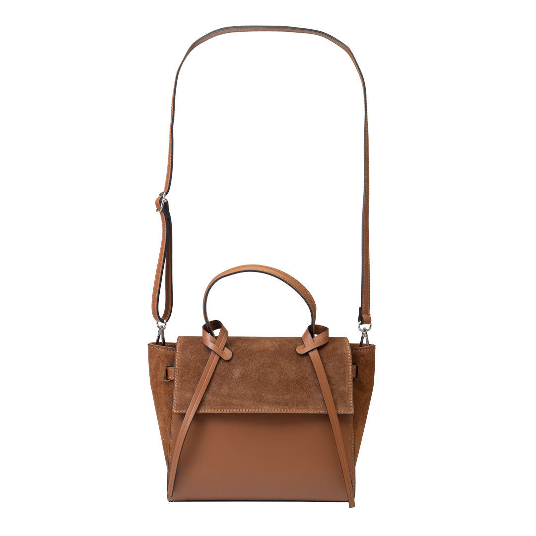 Women's bag made of natural brown suede leather Erika