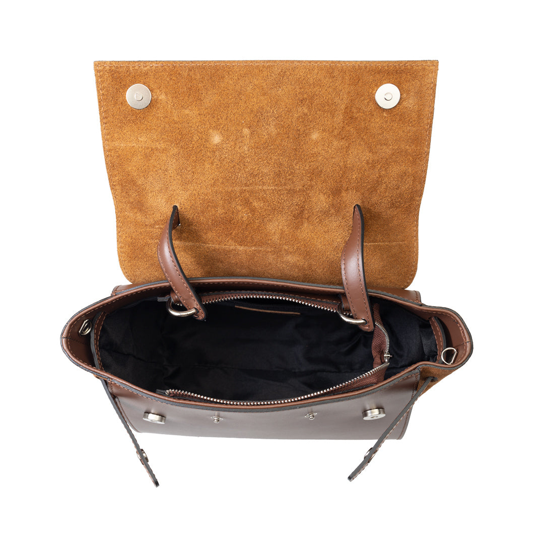 Women's bag made of genuine leather, brown-brown Erika