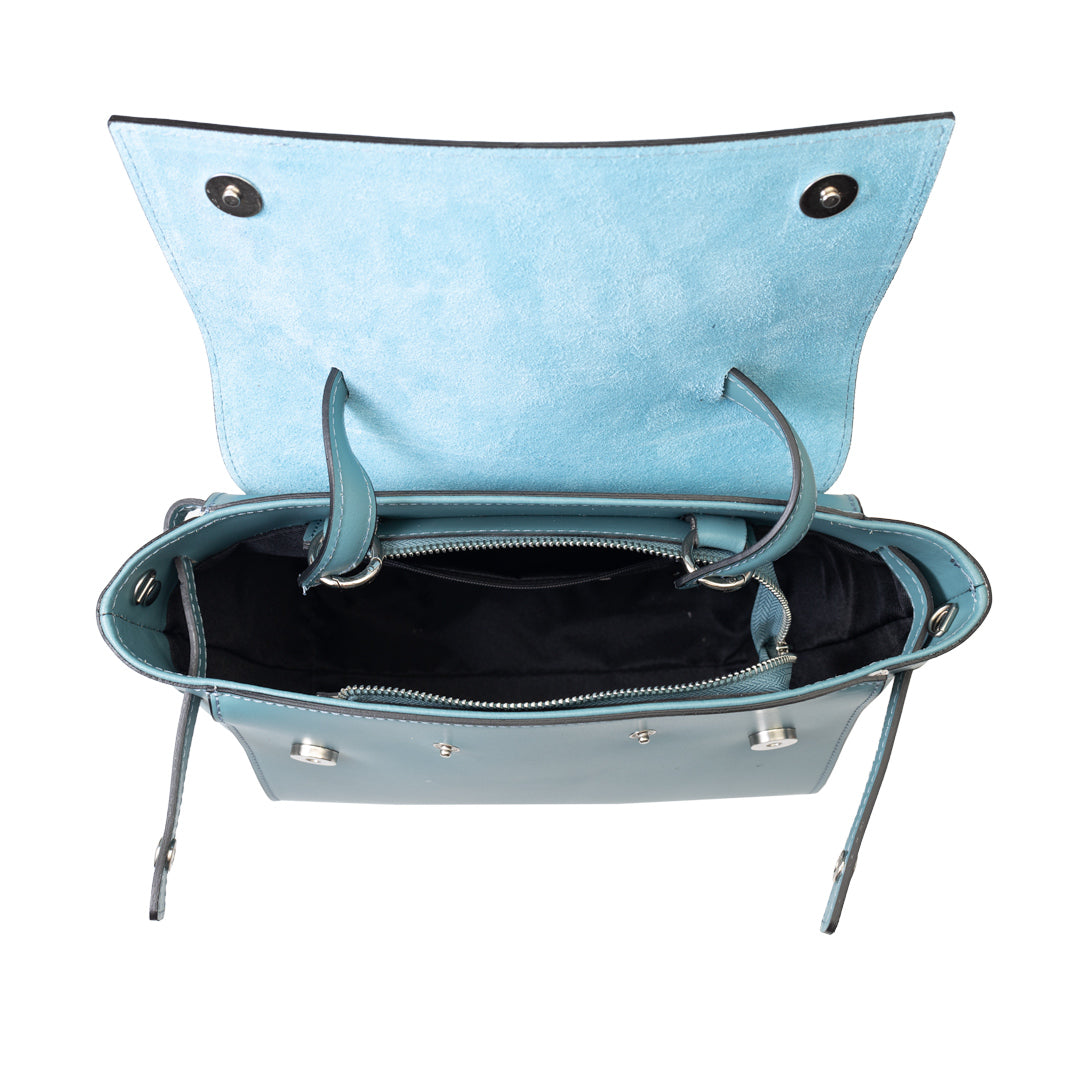 Damenhandtasche aus echtem Leder Erika blau