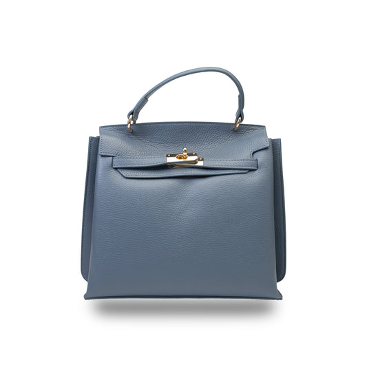 Sac à main femme en cuir véritable bleu Raluca