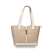 Borsa da donna in vera pelle beige-tortora Sorina