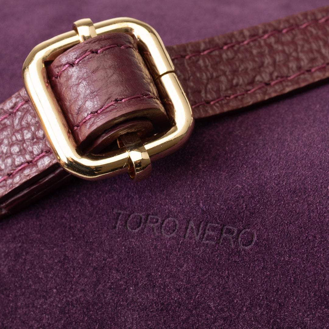 Sac à main femme en cuir véritable bordeaux Evelin