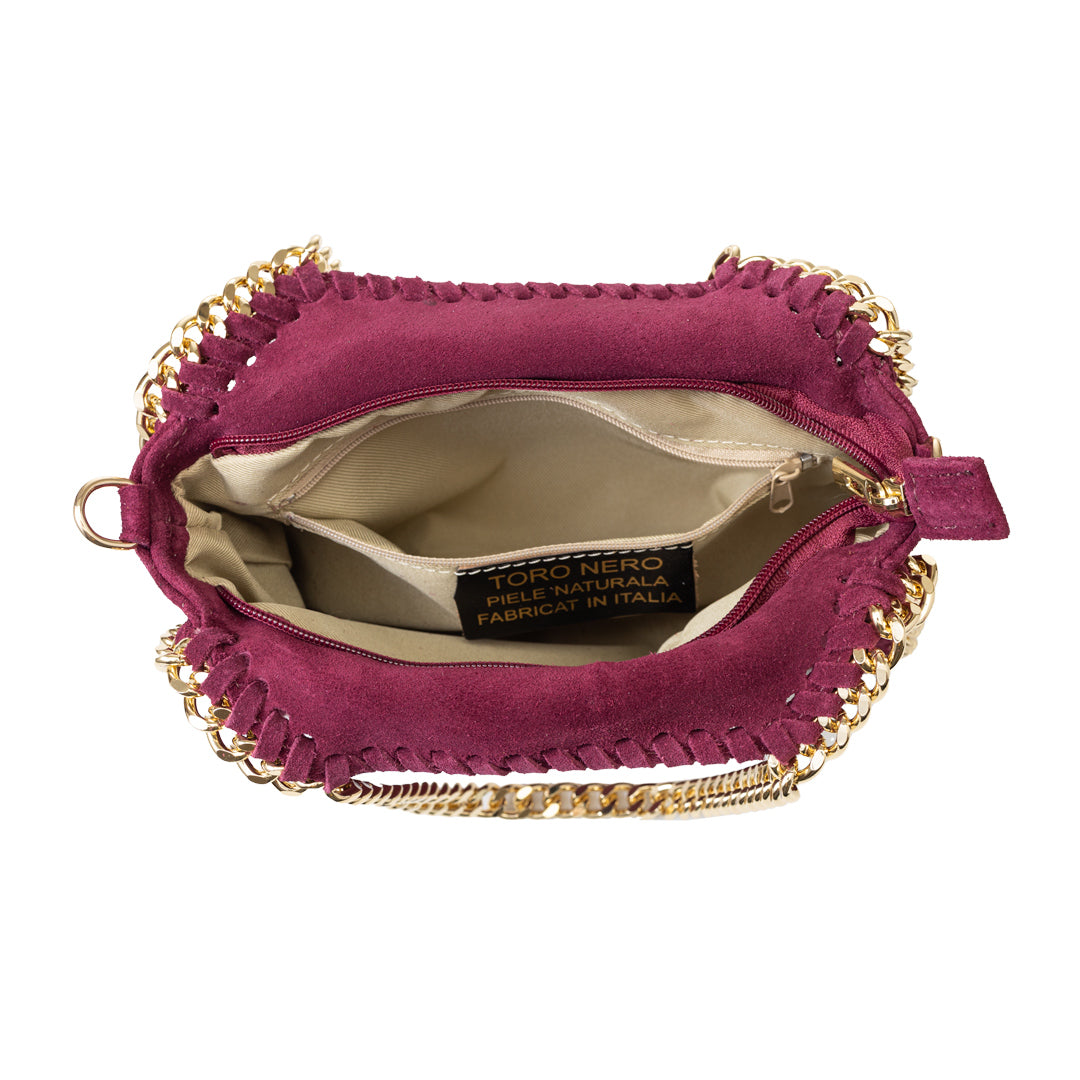 Women's burgundy leather bag Ilona