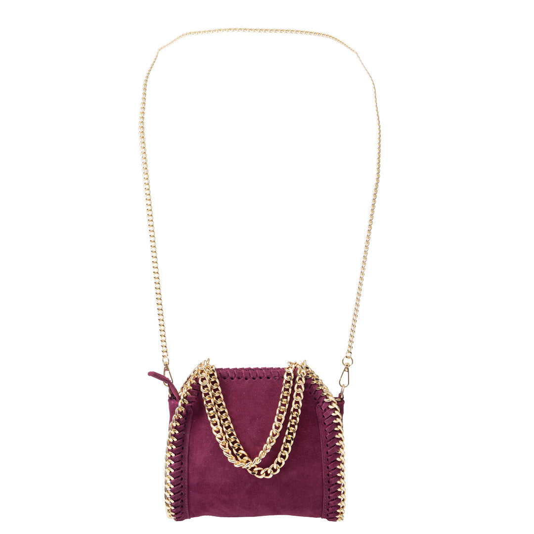 Women's burgundy leather bag Ilona