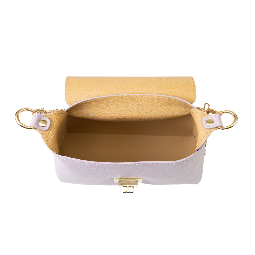 Sac à main femme en cuir véritable lilas Raisa