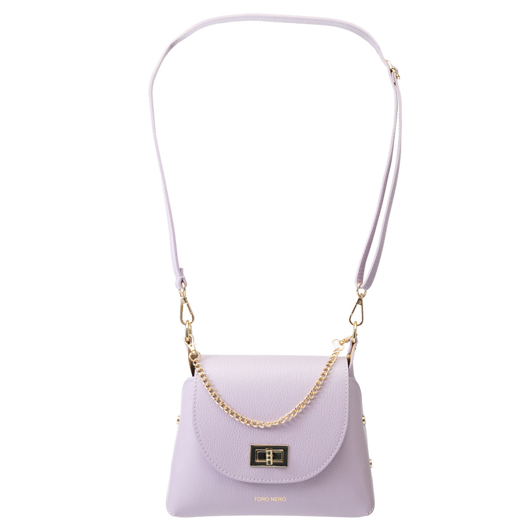 Sac à main femme en cuir véritable lilas Raisa