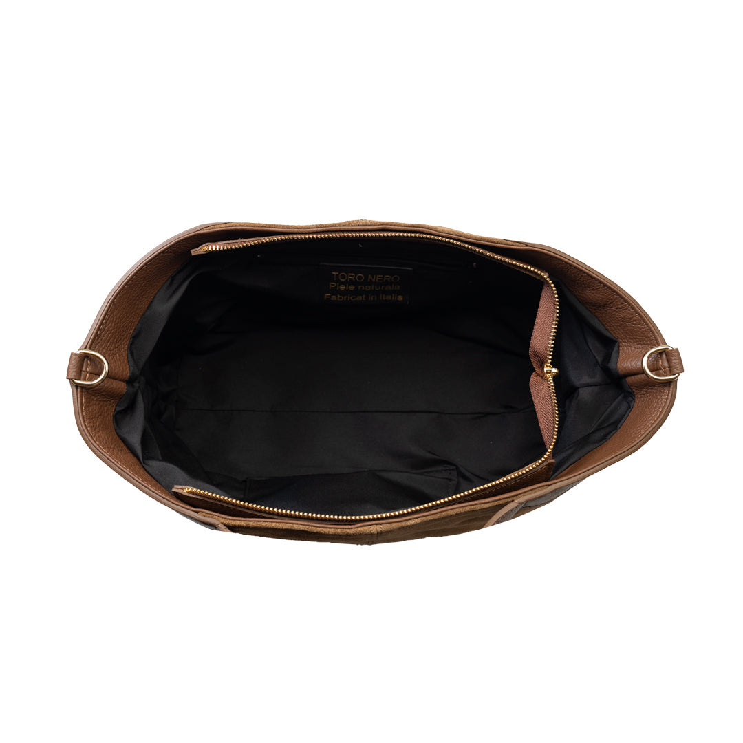 Sac à main pour femme en daim marron Bianca