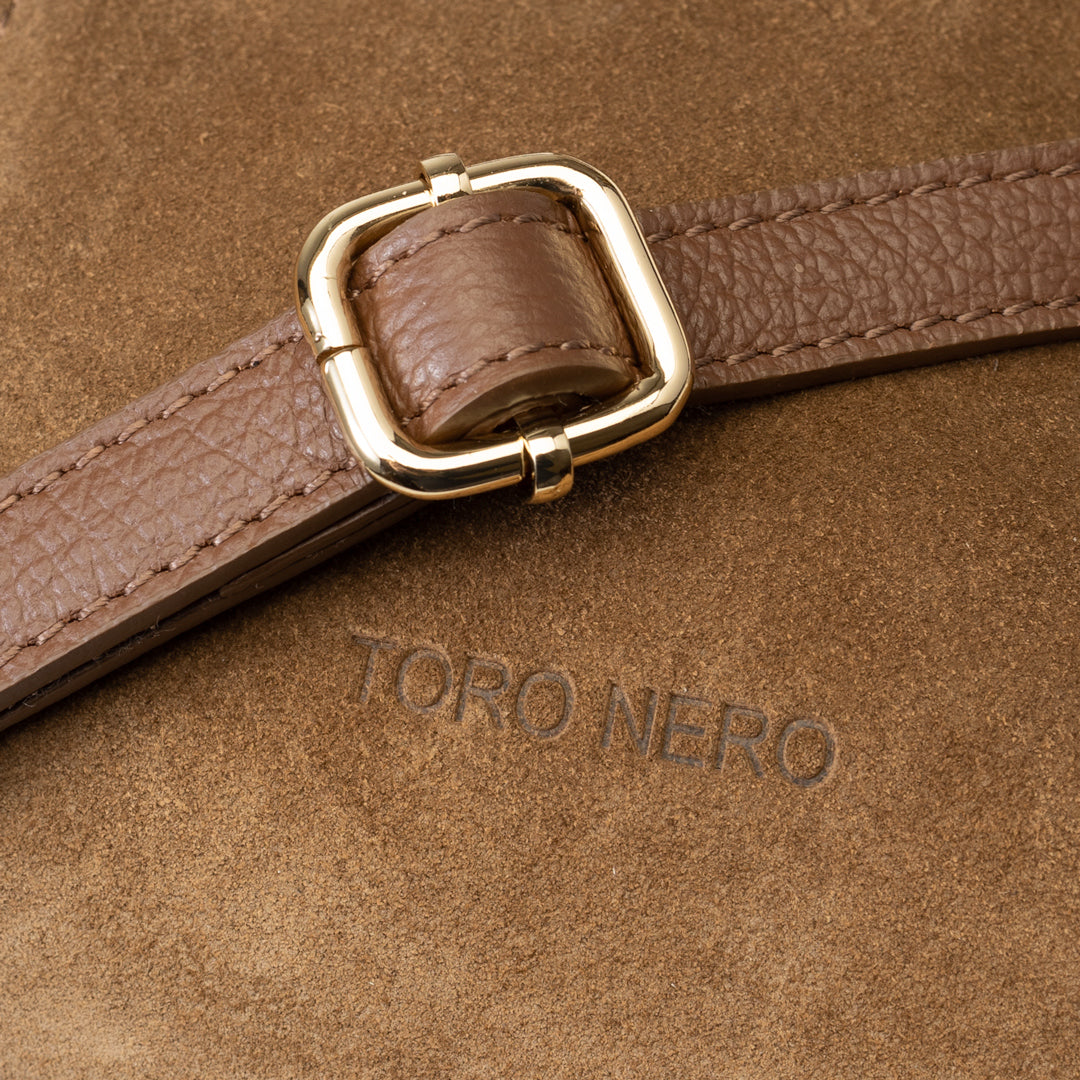 Sac à main pour femme en daim marron Bianca