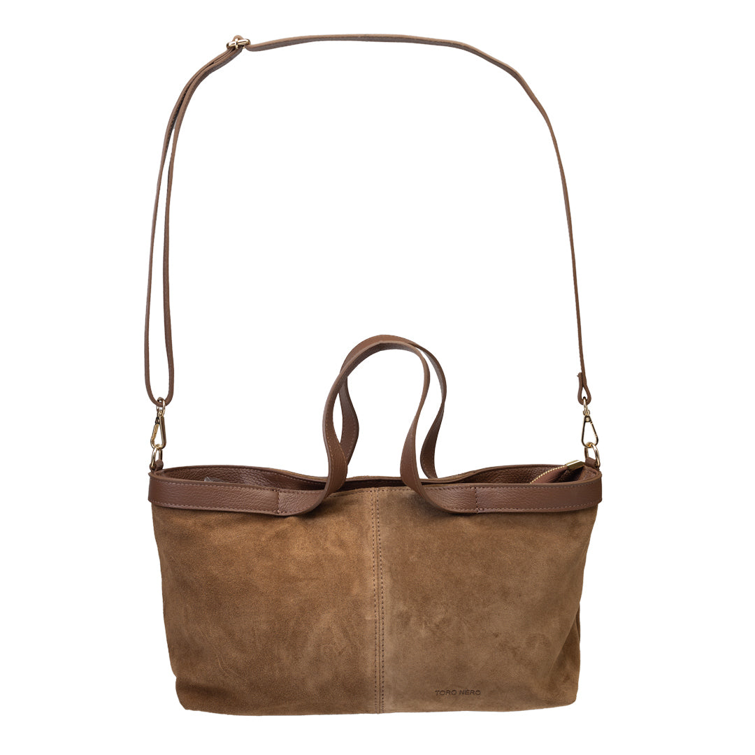 Sac à main pour femme en daim marron Bianca