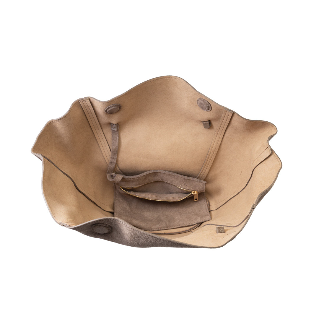 Women's bag made of dark taupe natural leather Diana