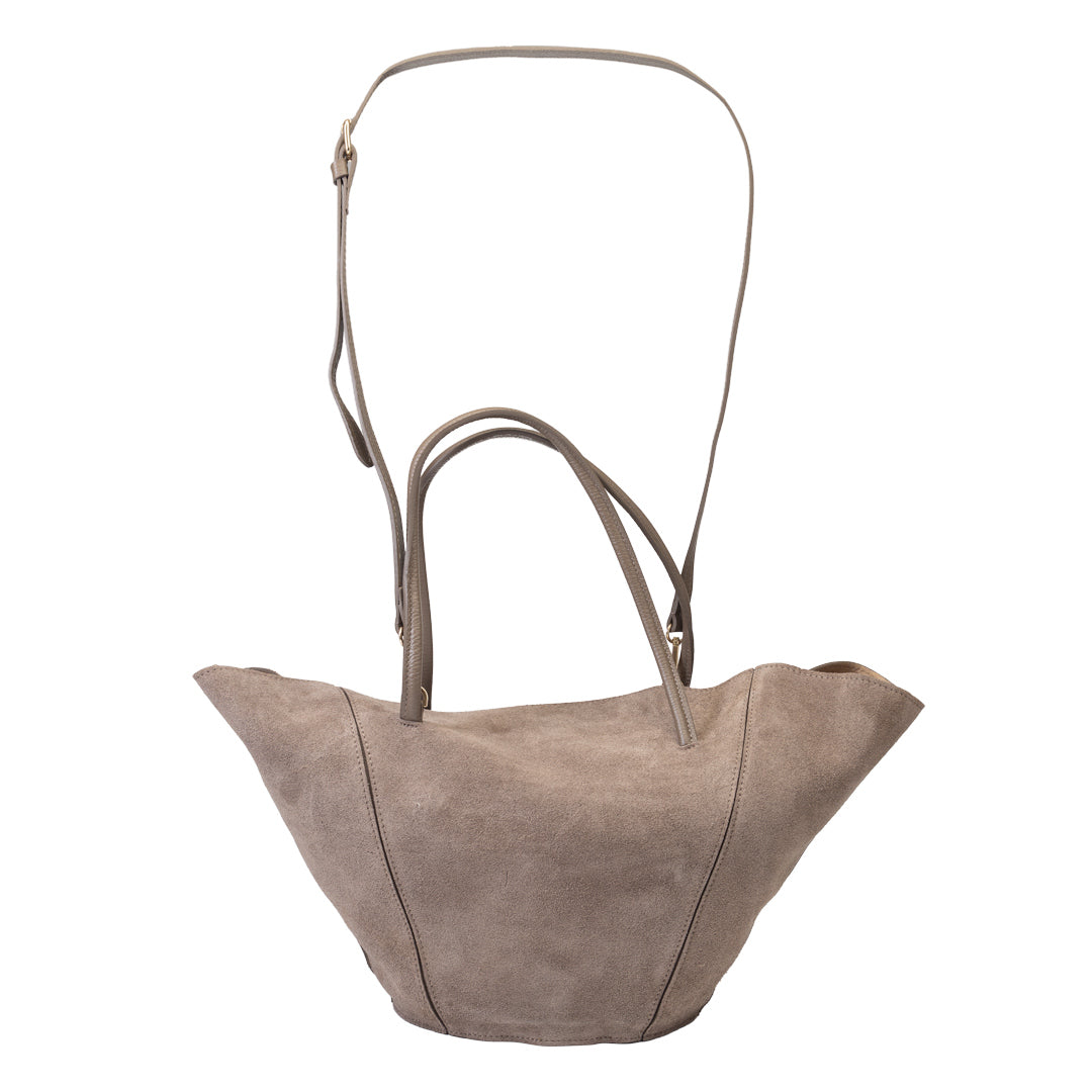 Women's bag made of dark taupe natural leather Diana