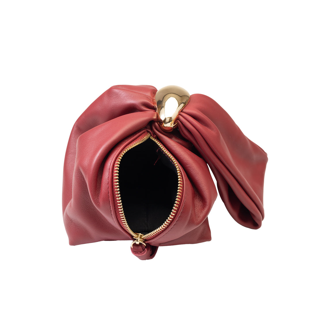 Damenhandtasche aus echtem Leder in Weinrot Eliza