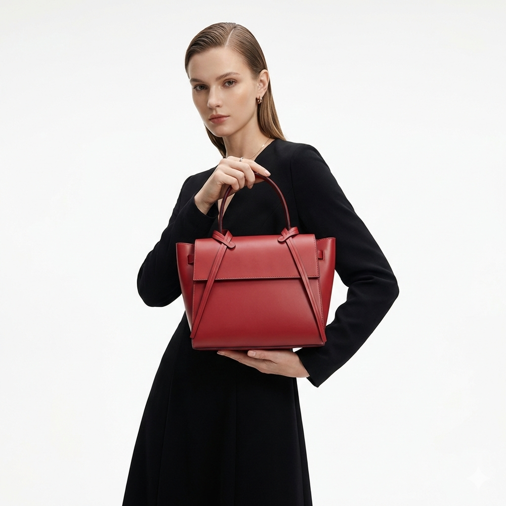 Damenhandtasche aus echtem Leder Bordeaux Erika