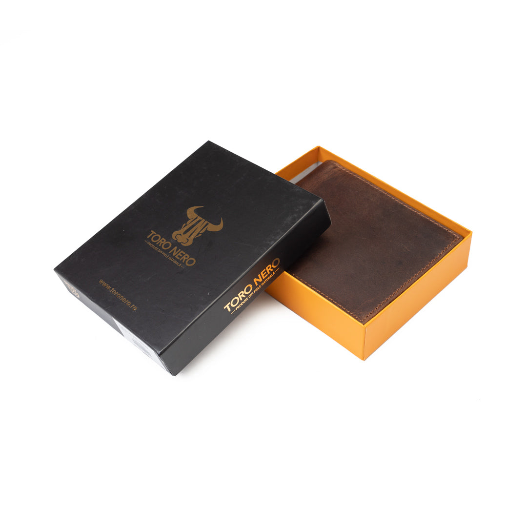 Portefeuille homme en cuir véritable marron OIL