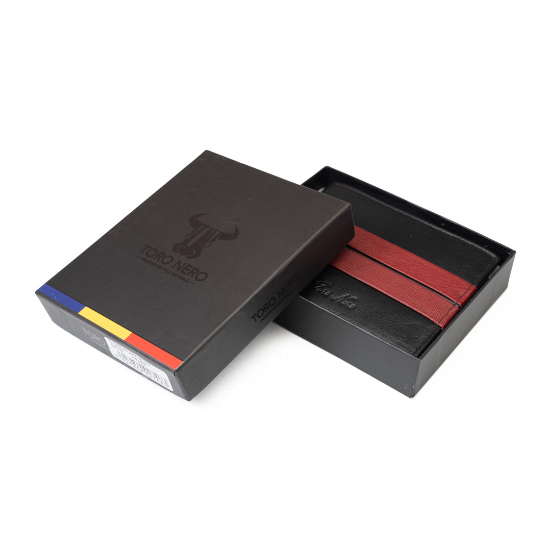 Men's wallet made of black genuine leather Carol, RFID protection