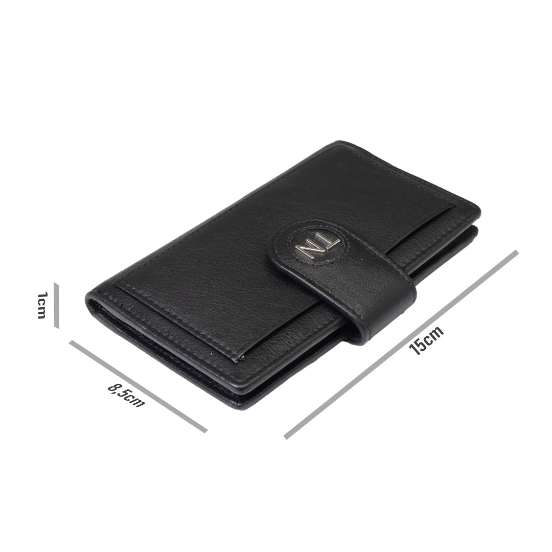 Дамски портфейл от естествена кожа черен Mia, RFID защита