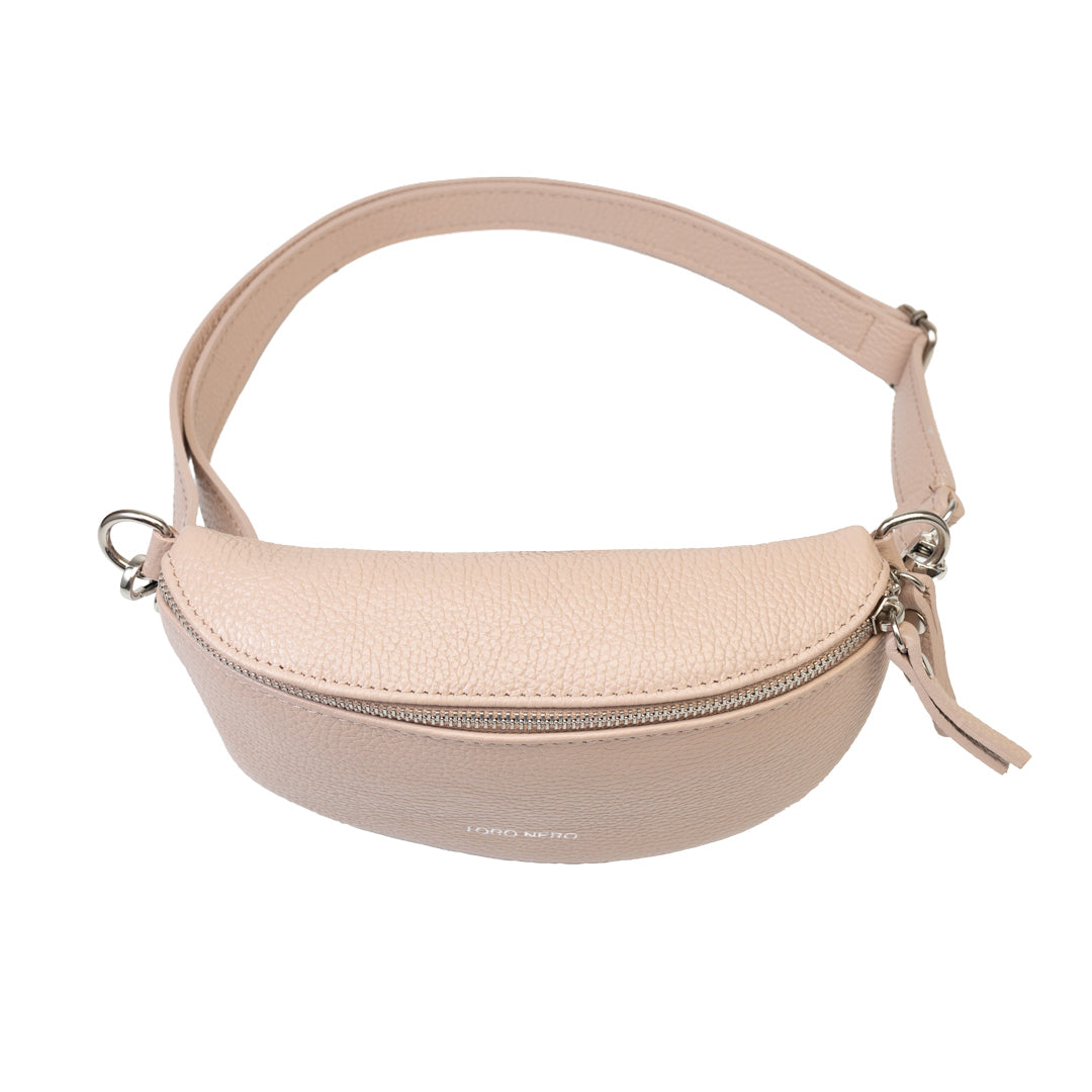 Damska saszetka ze skóry naturalnej w kolorze jasnoróżowym Waist Glam