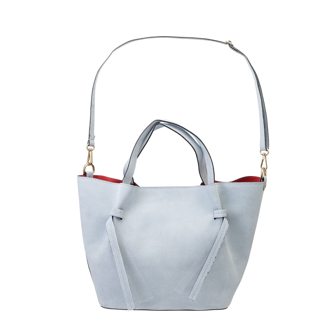 Sac à main pour femme en daim naturel bleu clair Loretta