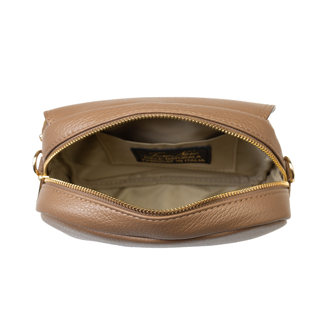 Damenhandtasche aus dunkelbraunem Echtleder Eleonora