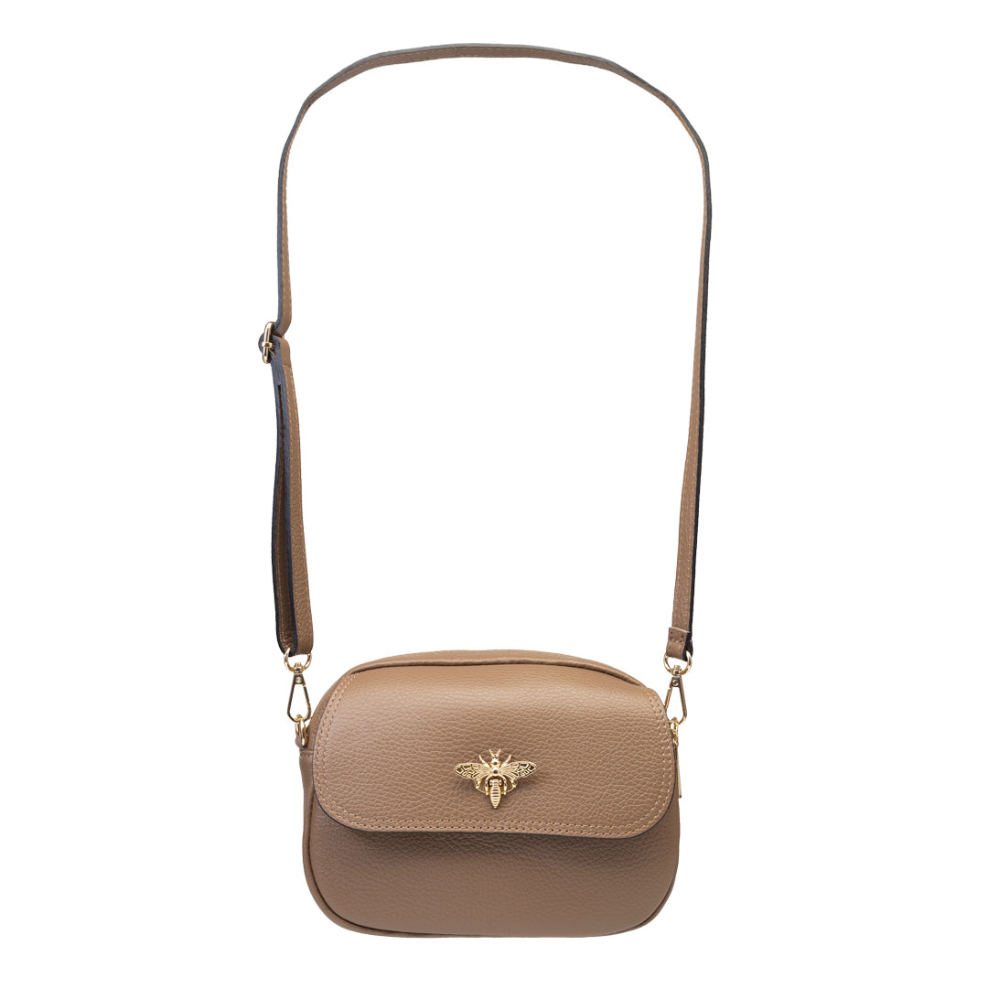 Damenhandtasche aus dunkelbraunem Echtleder Eleonora